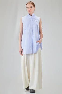 long and wide shirt in cotton makò - ISABEL BENENATO 