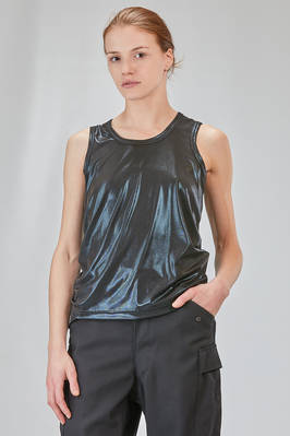 'two pieces' tank top in glittery polyester jersey and in silver polyurethane micro-sequins - JUNYA WATANABE 