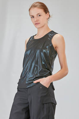 'two pieces' tank top in glittery polyester jersey and in silver polyurethane micro-sequins - JUNYA WATANABE 