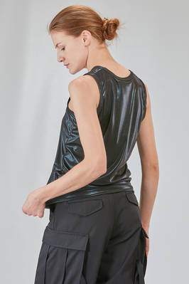 'two pieces' tank top in glittery polyester jersey and in silver polyurethane micro-sequins - JUNYA WATANABE 
