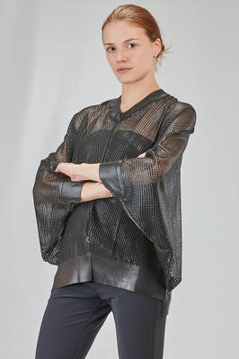 hip-lenght sweater, wide, in slightly glittered polyester mesh - JUNYA WATANABE 