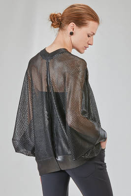 hip-lenght sweater, wide, in slightly glittered polyester mesh - JUNYA WATANABE 