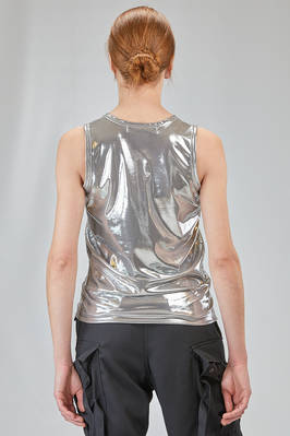 basic tank top, hip-lenght, in metallic polyester and polyurethane jersey - JUNYA WATANABE 