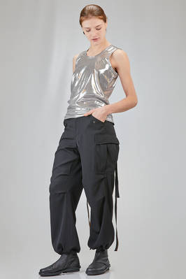 basic tank top, hip-lenght, in metallic polyester and polyurethane jersey - JUNYA WATANABE 