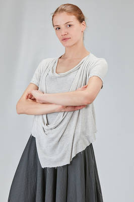 hip-lenght top in melange viscose knit - MARC LE BIHAN 