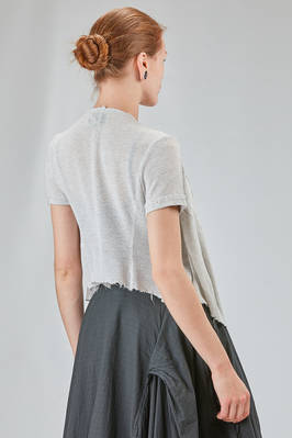 hip-lenght top in melange viscose knit - MARC LE BIHAN 