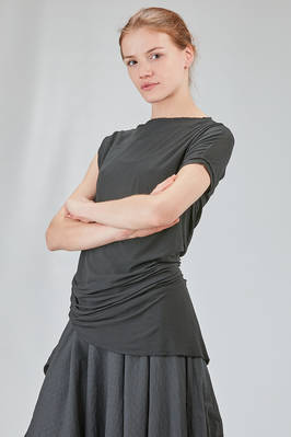 long, lean and asymmetric t-shirt in cotton jersey - MARC LE BIHAN 