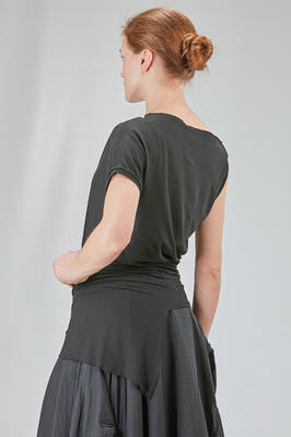 long, lean and asymmetric t-shirt in cotton jersey - MARC LE BIHAN 