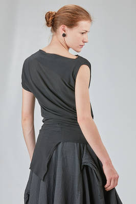 long, lean and asymmetric t-shirt in cotton jersey - MARC LE BIHAN 