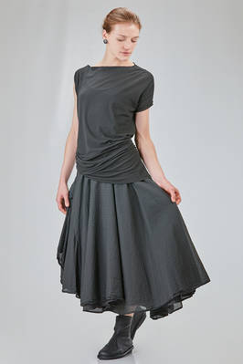 long, lean and asymmetric t-shirt in cotton jersey - MARC LE BIHAN 