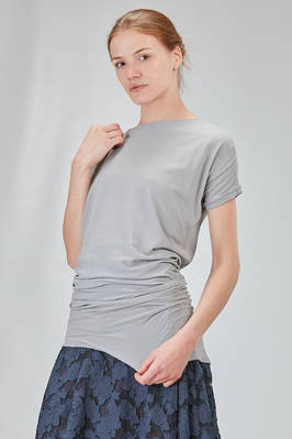 long, lean and asymmetric t-shirt in cotton jersey - MARC LE BIHAN 