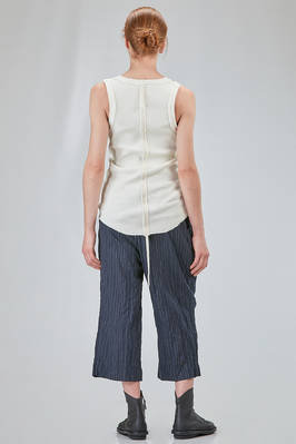 hip-lenght tank top, lean, in vertical ribbed heavy cotton knit - MARC LE BIHAN 