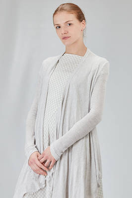 asymmetric cardigan in melange viscose knit - MARC LE BIHAN 