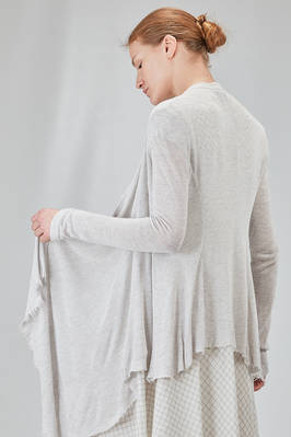 asymmetric cardigan in melange viscose knit - MARC LE BIHAN 