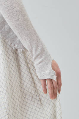 asymmetric cardigan in melange viscose knit - MARC LE BIHAN 