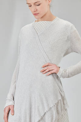 asymmetric cardigan in melange viscose knit - MARC LE BIHAN 