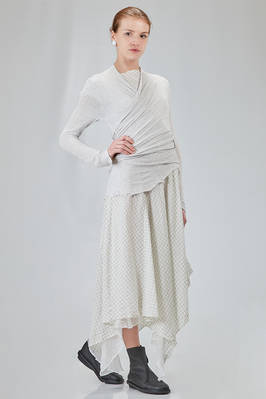 asymmetric cardigan in melange viscose knit - MARC LE BIHAN 