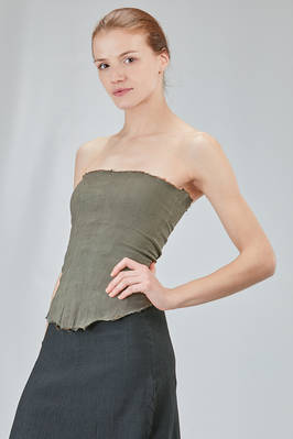 strapless bustier in polyamide, silk and elastan froissé - MARC LE BIHAN 