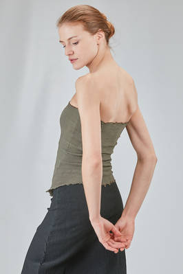 strapless bustier in polyamide, silk and elastan froissé - MARC LE BIHAN 