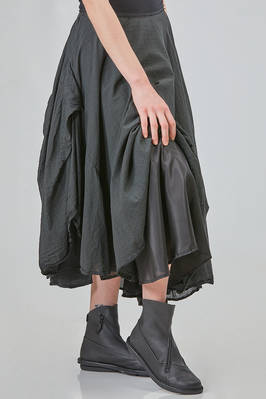 gonna lunga, ampia e asimmetrica, in voile di cotone lavato e fodera in satin di seta - MARC LE BIHAN 