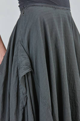 gonna lunga, ampia e asimmetrica, in voile di cotone lavato e fodera in satin di seta - MARC LE BIHAN 