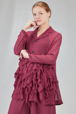 long and slim jacket in washed polyester georgette - COMME des GARÇONS - COMME des GARÇONS 