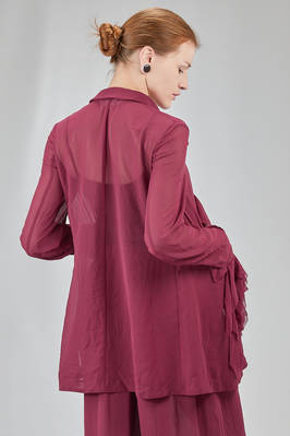 long and slim jacket in washed polyester georgette - COMME des GARÇONS - COMME des GARÇONS 