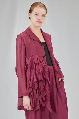 long and slim jacket in washed polyester georgette - COMME des GARÇONS - COMME des GARÇONS 