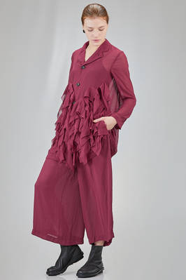 long and slim jacket in washed polyester georgette - COMME des GARÇONS - COMME des GARÇONS 