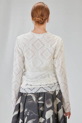 long and lean t-shirt in tricot polyester knit and polyester tulle - COMME des GARÇONS - COMME des GARÇONS 