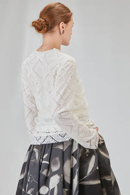 long and lean t-shirt in tricot polyester knit and polyester tulle - COMME des GARÇONS - COMME des GARÇONS 