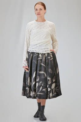 long and lean t-shirt in tricot polyester knit and polyester tulle - COMME des GARÇONS - COMME des GARÇONS 