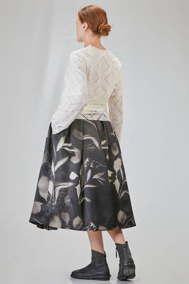 long and lean t-shirt in tricot polyester knit and polyester tulle - COMME des GARÇONS - COMME des GARÇONS 