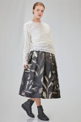 long and lean t-shirt in tricot polyester knit and polyester tulle - COMME des GARÇONS - COMME des GARÇONS 