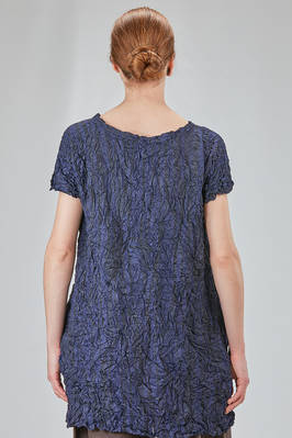 long and slim tunic in polyester froissé with tone on tone motif - SHU MORIYAMA 
