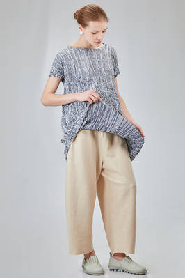 long and slim tunic in polyester froissé with tone on tone motif - SHU MORIYAMA 