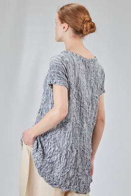 long and slim tunic in polyester froissé with tone on tone motif - SHU MORIYAMA 