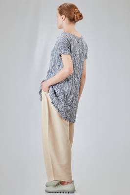 long and slim tunic in polyester froissé with tone on tone motif - SHU MORIYAMA 