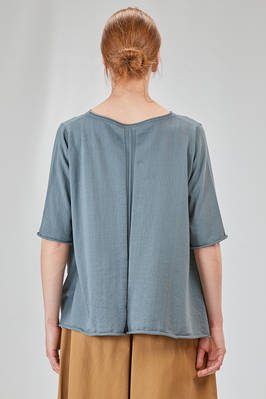 long and wide t-shirt in plain cotton knit - KNIT KNIT 