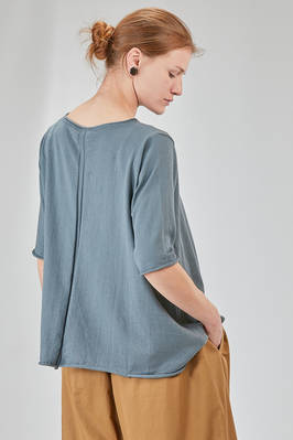 long and wide t-shirt in plain cotton knit - KNIT KNIT 
