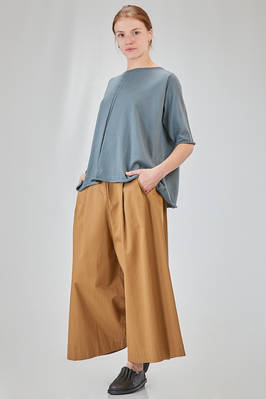long and wide t-shirt in plain cotton knit - KNIT KNIT 