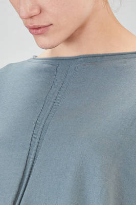 long and wide t-shirt in plain cotton knit - KNIT KNIT 