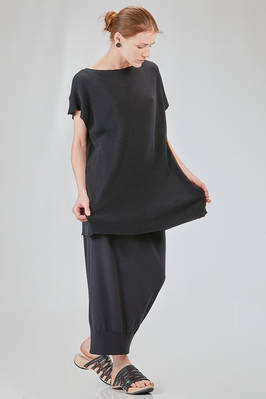 long and wide t-shirt in ribbed cotton knit - KNIT KNIT 