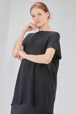 long and wide t-shirt in ribbed cotton knit - KNIT KNIT 