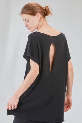 long and wide t-shirt in ribbed cotton knit - KNIT KNIT 
