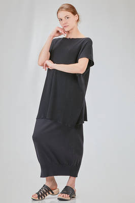 long and wide t-shirt in ribbed cotton knit - KNIT KNIT 