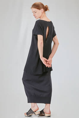 long and wide t-shirt in ribbed cotton knit - KNIT KNIT 