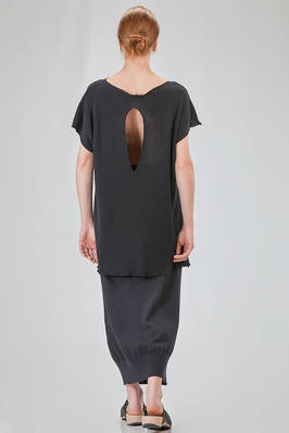 long and wide t-shirt in ribbed cotton knit - KNIT KNIT 