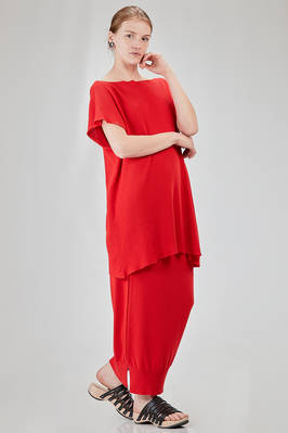 long and wide t-shirt in ribbed cotton knit - KNIT KNIT 