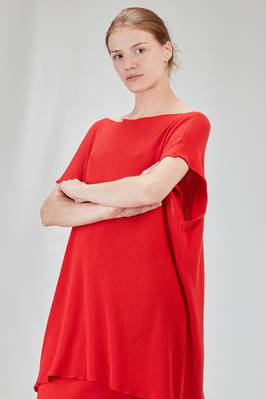 long and wide t-shirt in ribbed cotton knit - KNIT KNIT 